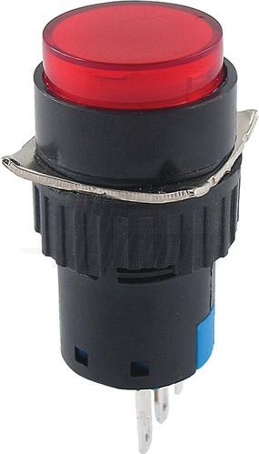 Interruttore Pulsante 19mm Metallico - 1NO1NC, LED Rosso 12V, IP65 - Foto 2