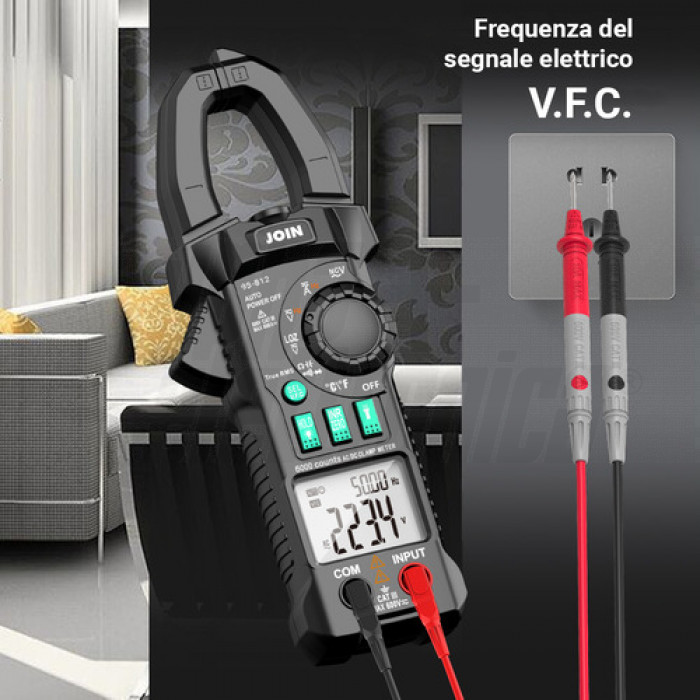 Pinza Amperometrica Digitale 600A - Multimetro Professionale Con NCV E Misura Tensione AC/DC