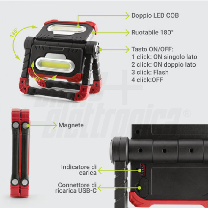 Proiettore Portatile 7 Pollici 100W Per Caccia - Faretto Abbagliante 12V - Nuovo