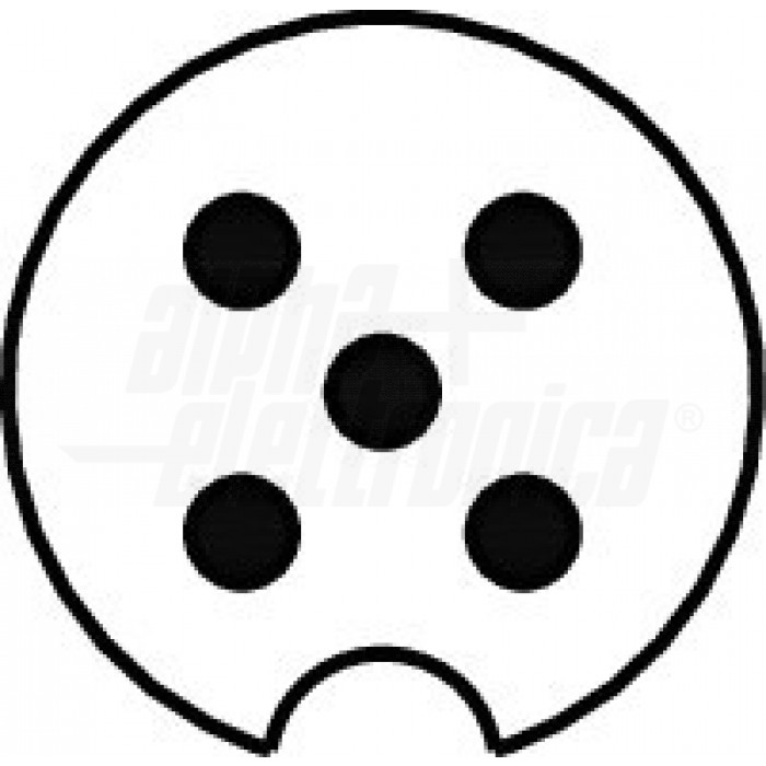 Connettore DIN 5 Poli Maschio Per Volante - Con Codolo, A Saldare