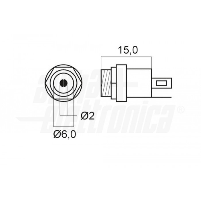 34-3 - Presa di alimentazione DC da pannello - ø5,5-2,1mm - Alpha 34-3 - Presa di alimentazione DC da pannello - ø5,5-2,1mm - Alpha