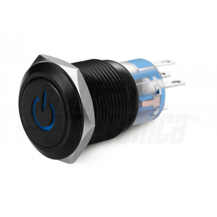 Interruttore Pulsante 12V Chrome Glow Interruttore A Pulsante Cromato Glow 12V - Impermeabile, A Lavorazione Mantenuta, Colore Nero, Con 12 Cavi - Per Auto, Barche, DIY Pulsante Mantenuto Cablato - Foto 4