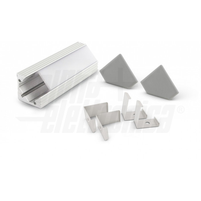 Profilo Angolo Alluminio Alberts - 1000mm Autobloccante | Anodizzato Argento - Foto 4