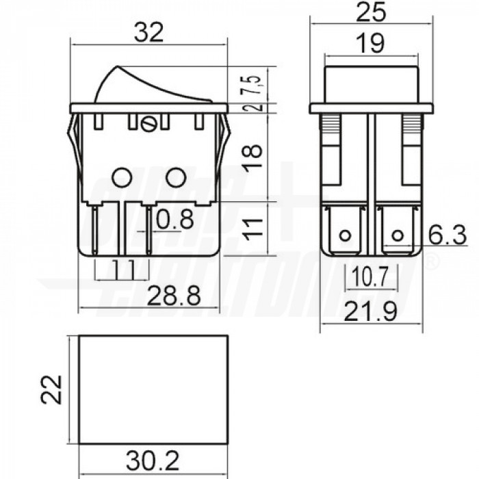 Interruttore A Bilanciere ON-OFF DPDT 6 Terminali - 16A 250VAC, Con Luce Rossa, 2 Pezzi - Foto 10