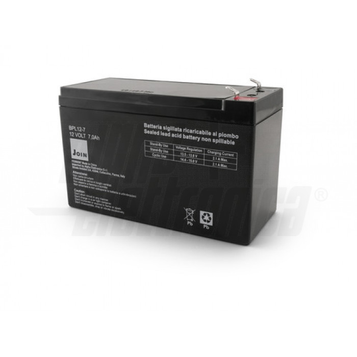 SKU 23451 - Batteria Al Piombo Acido 12V 7Ah Per Allarmi, Videosorveglianza, UPS Terminali T1 151*65*94mm | LED Italia
