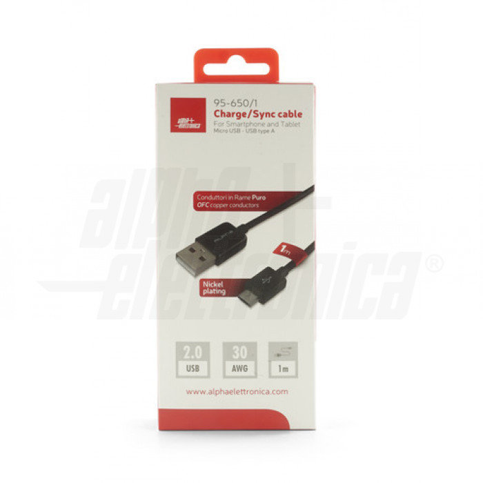 AISENS Cavo USB 2.0 3A – Tipo USB-C Maschio A Micro USB-B Maschio – 1 Metro – Nero, 100% Testato - 3