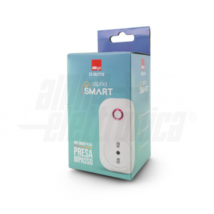 Presa Smart WiFi 16A Con Monitor Energetico - Controllo Vocale Alexa E Google, Timer, No Hub, Bianca