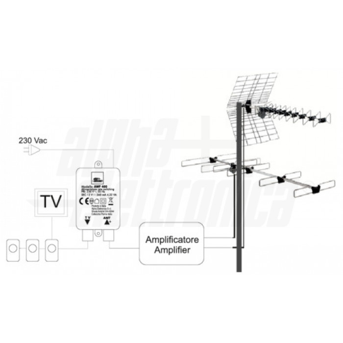 AV350/12 - Alimentatore Per Amplificatore Antenna - 12V 350mA - Con - Foto 6