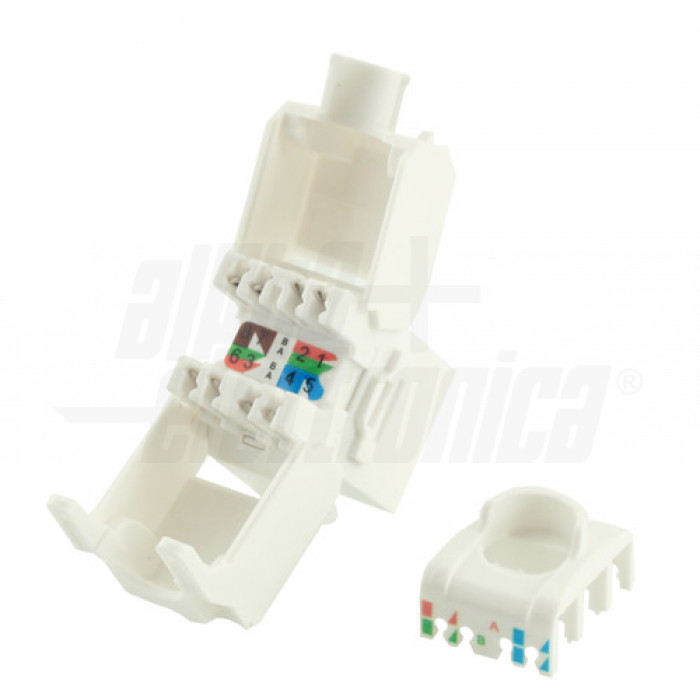 oniroview Presa RJ45 FTP schermato cat.6a compatibile Vimar Eikon 20339.14.B presa modulare 8 poli per cavi ethernet connessione a crimpare senza attrezzi, colore bianco