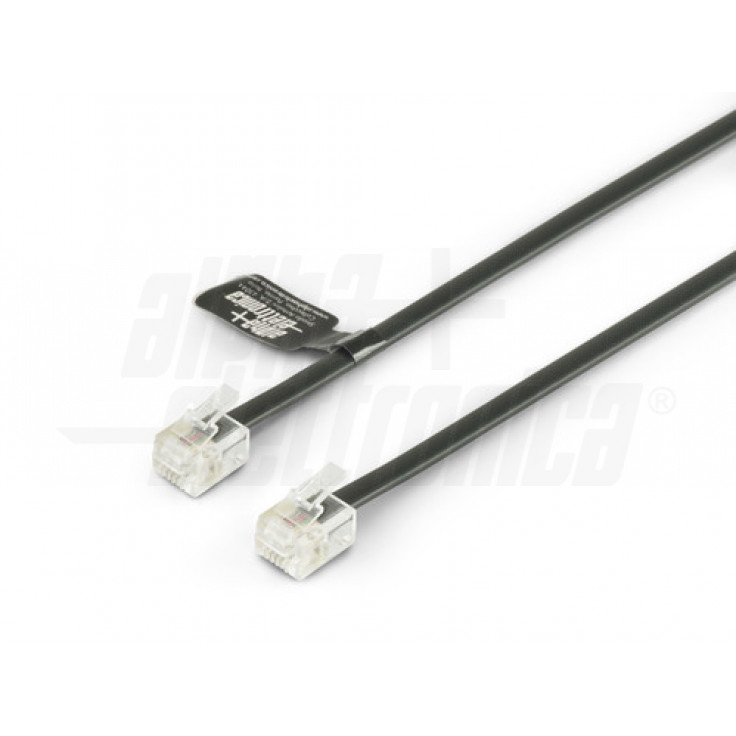 94 782n A Cavo Da Spina Modulare Rj11 6p4c A Spina Modulare Rj11 6p4c Nero 7m Alpha Elettronica