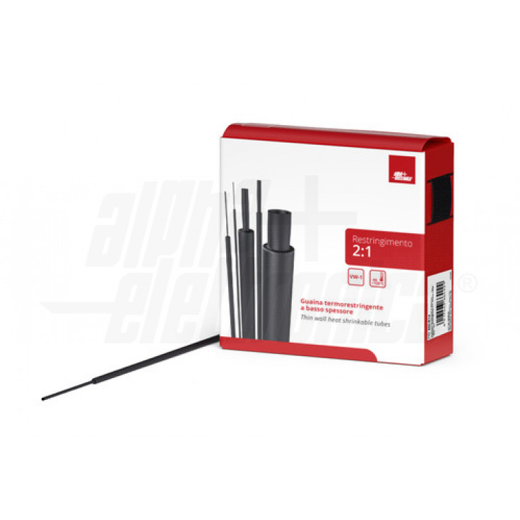 Guaina Termoretraibile 1.6mm 2:1 Nera - Foto 8