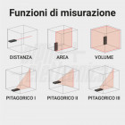Misurazioni complete in un solo strumento | Rivoluziona il tuo modo di misurare con questo distanziometro laser multifunzione!  Dalle semplici distanze fino alle aree complesse, dai volumi ai calcoli con il teorema di Pitagora (I, II e III), questo strumento è il tuo alleato perfetto.