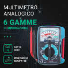 Multimetro Analogico Portatile | Compatto e resistente, combina misurazioni analogiche tradizionali con protezione da sovraccarichi. Ideale per tensione, corrente, resistenza e test batterie.