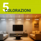 5 colorazioni | 6500K - 4000K - 3500K - 3000K - 2700K