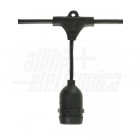 Cavo neoprene 7,5m con 10 portalampade E27 con foro di fissaggio