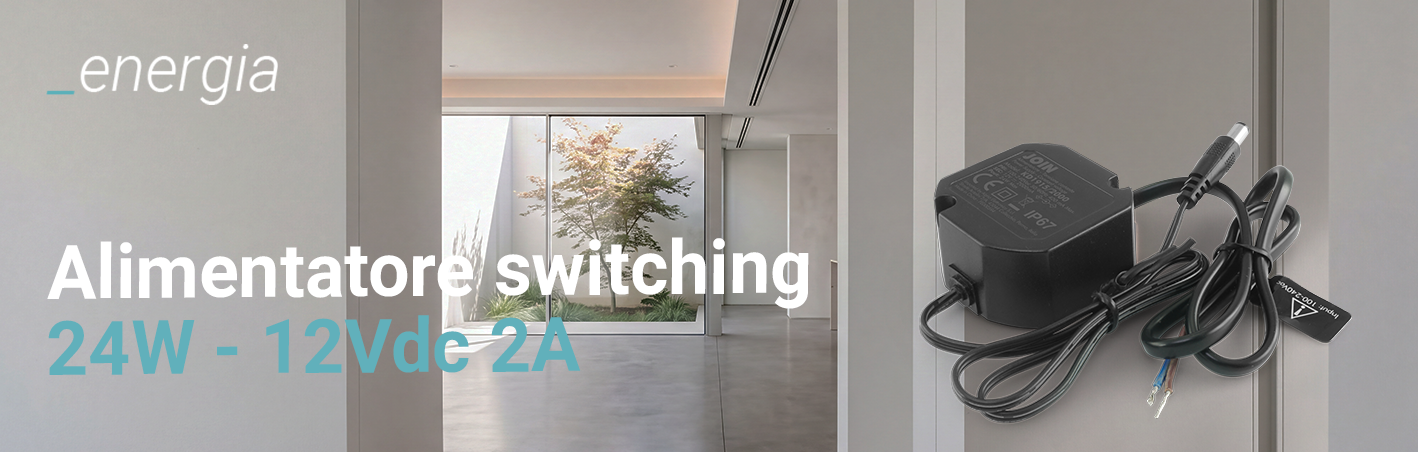 Alimentatore switching 24W - 12Vdc 2A